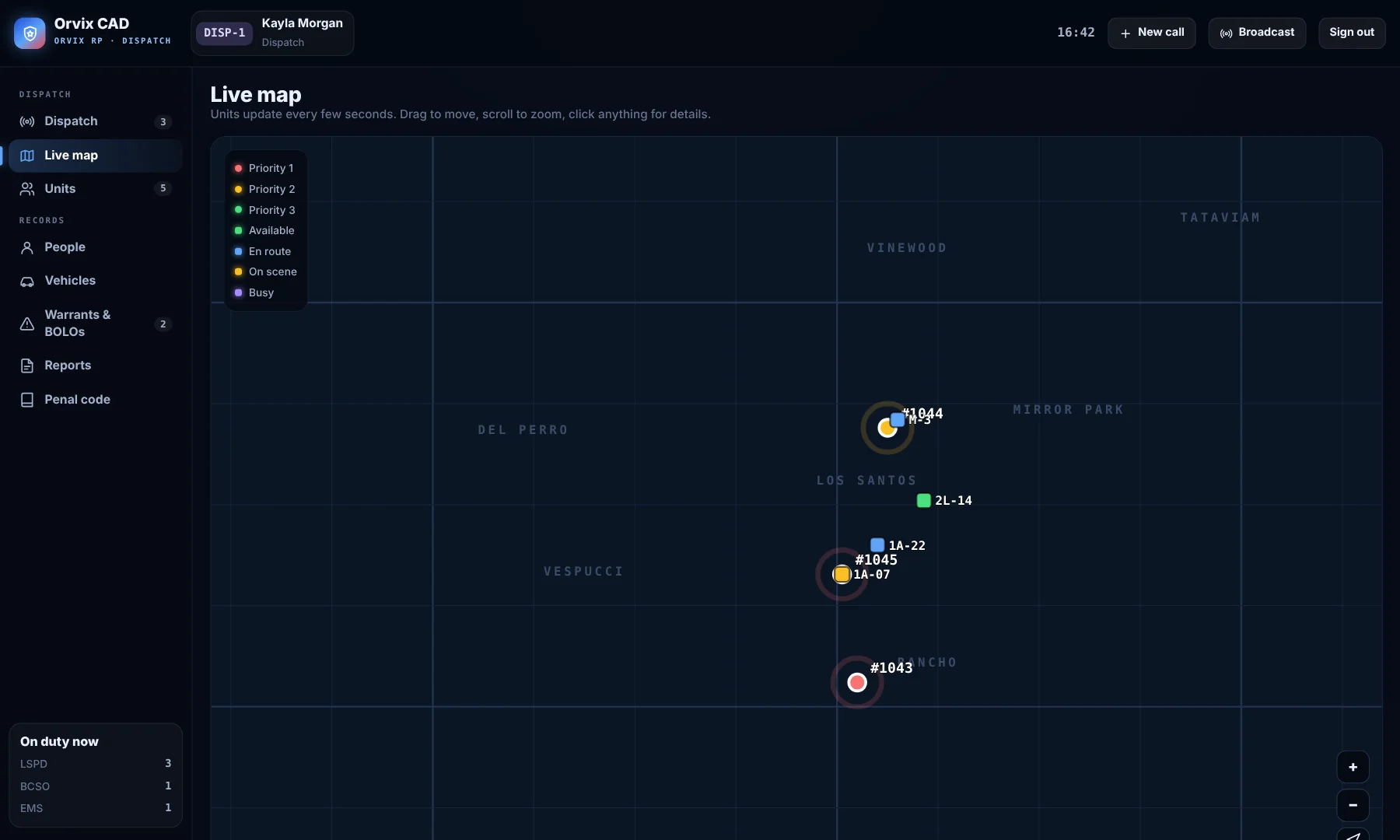 Orvix CAD live map